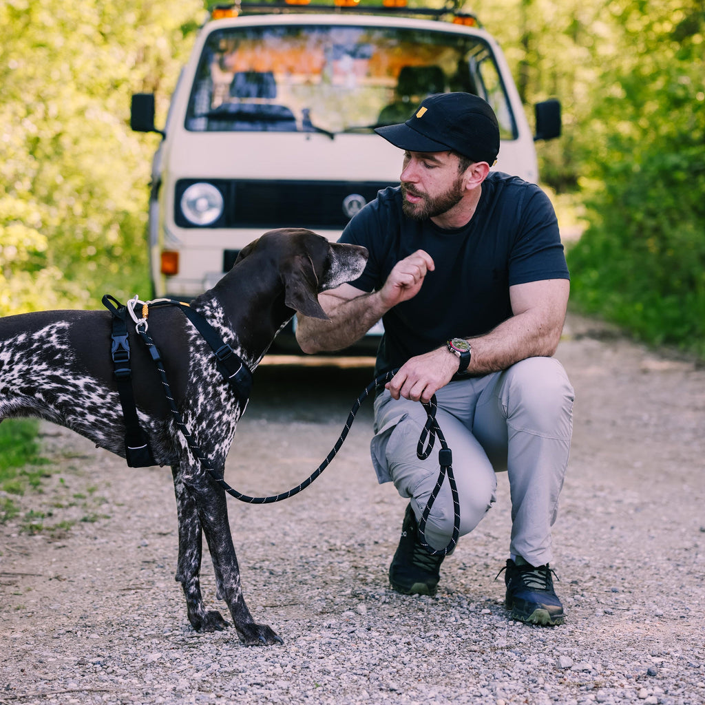 Woolly Wolf Rope Dog Leash Black