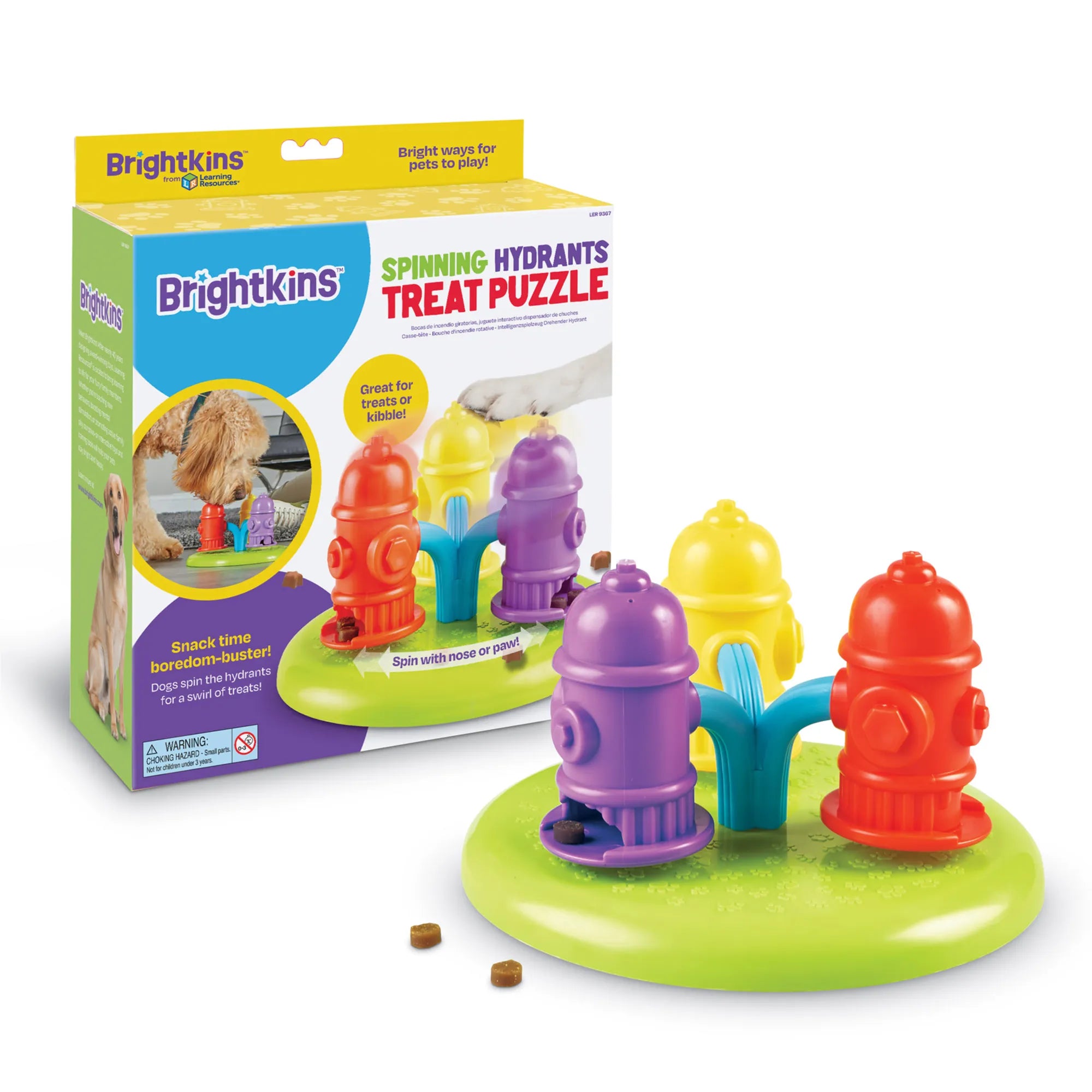 Spinning Hydrants dog treat puzzle enrichment toy Singapore by Brightkins - in use