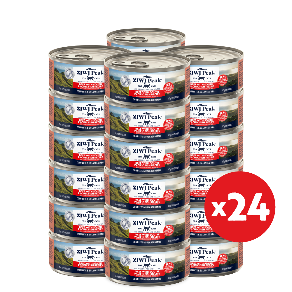 ZIWI Peak Canned Wet Beef with South Pacific Fish Recipe for Cats (85g)