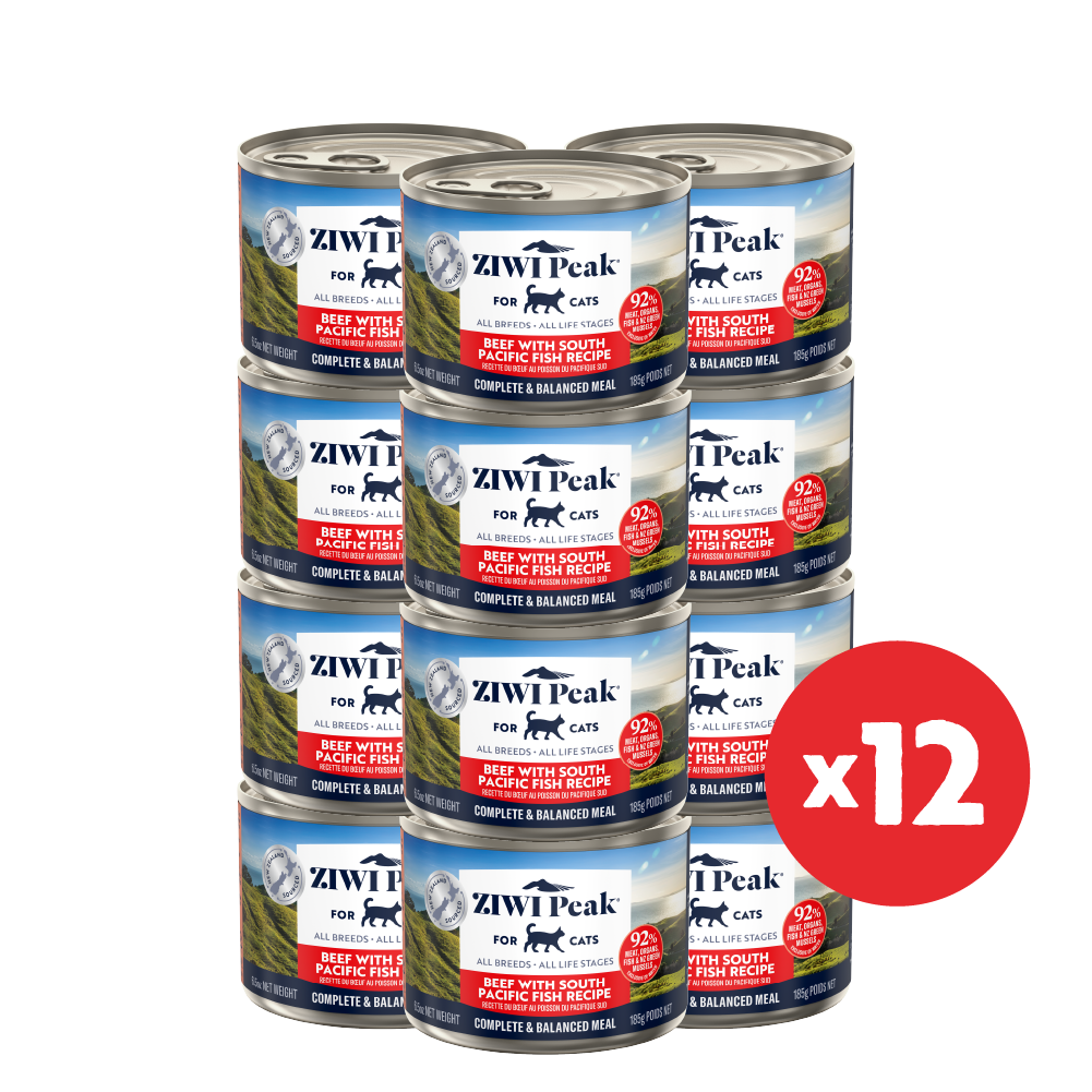 ZIWI Peak Canned Wet Beef with South Pacific Fish Recipe for Cats (185g)