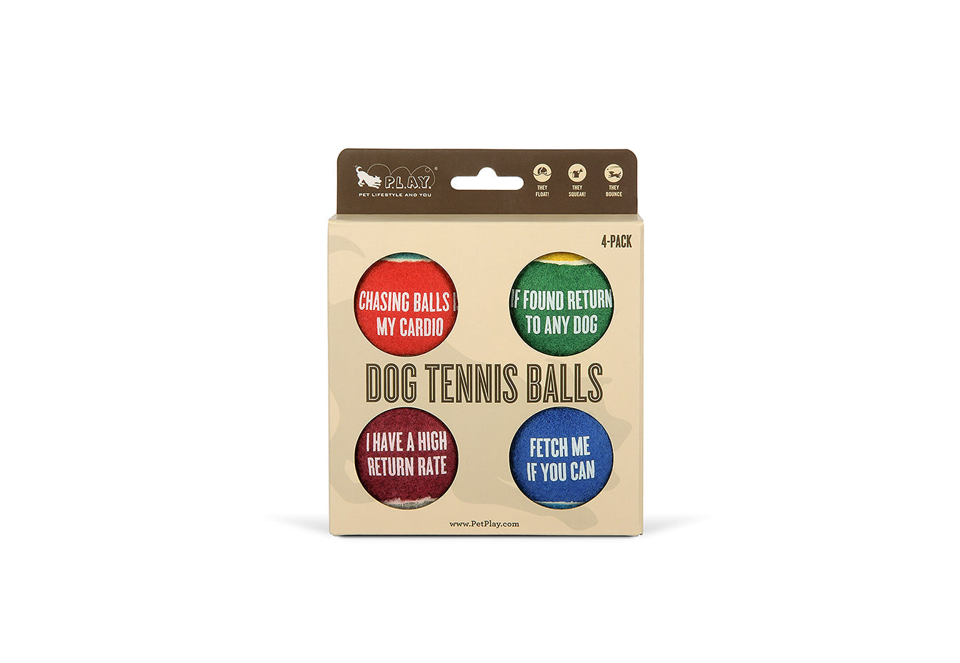 Dog tennis balls fetch set Singapore - durable outdoor balls by Petizen - detail view