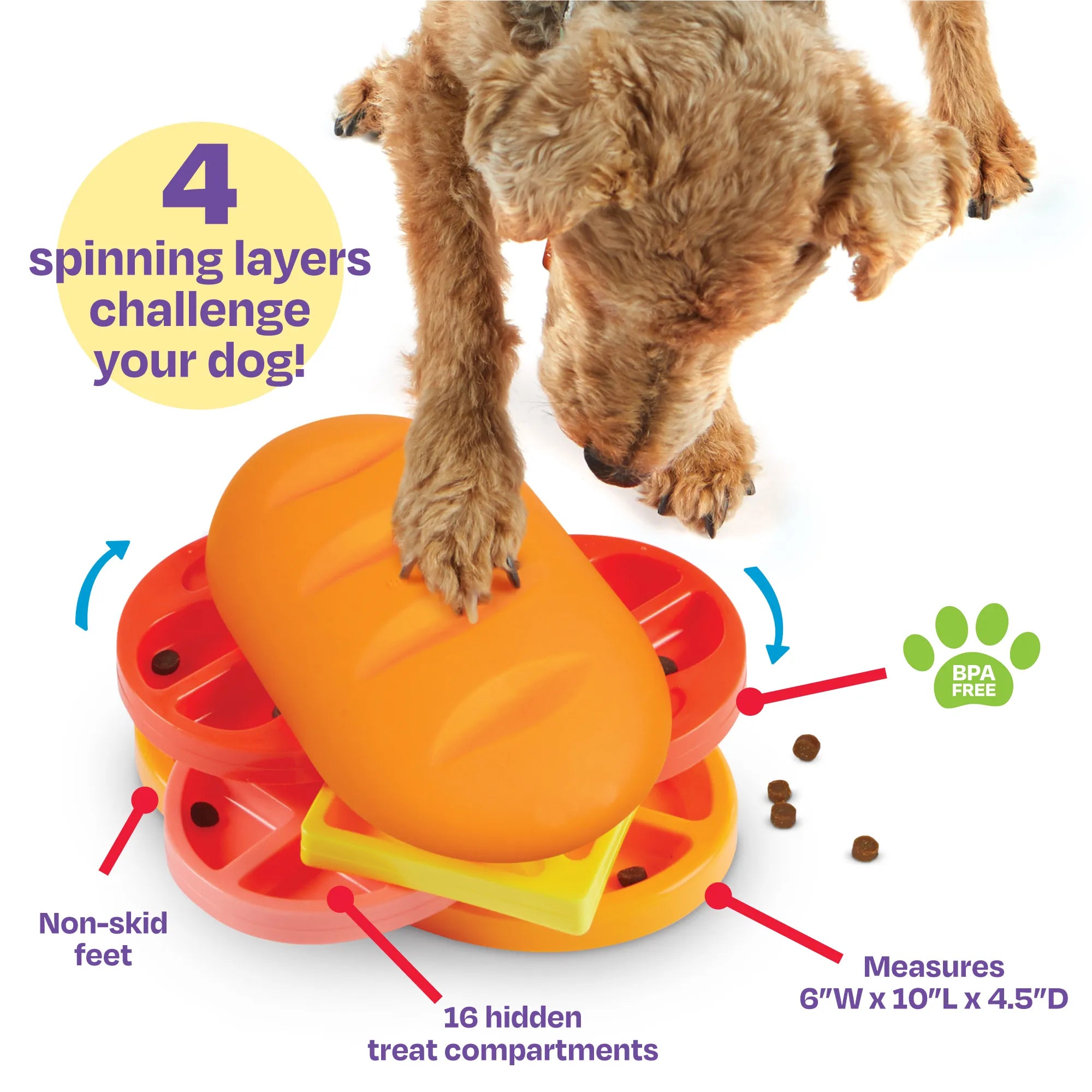 Pupstrami Surprise dog treat puzzle enrichment toy Singapore by Brightkins - side view