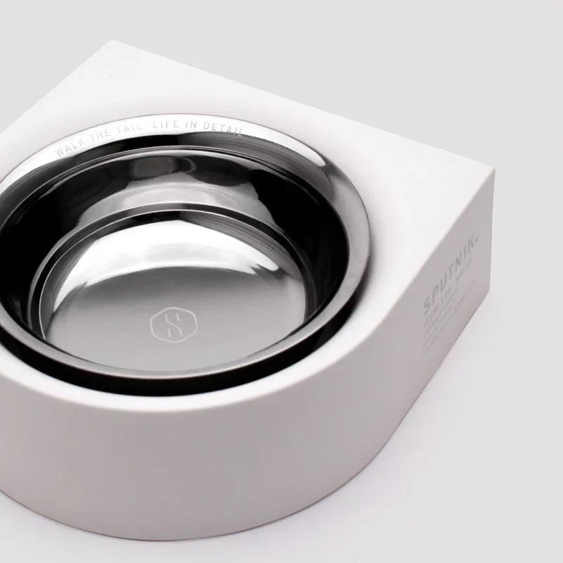 NON-ANTS Bowl (Low) - White Singapore - low-profile ant-proof pet feeding bowl by Petizen - lifestyle