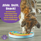 Calming Rainbow dog treat puzzle lick mat Singapore - anxiety relief by Brightkins - side view