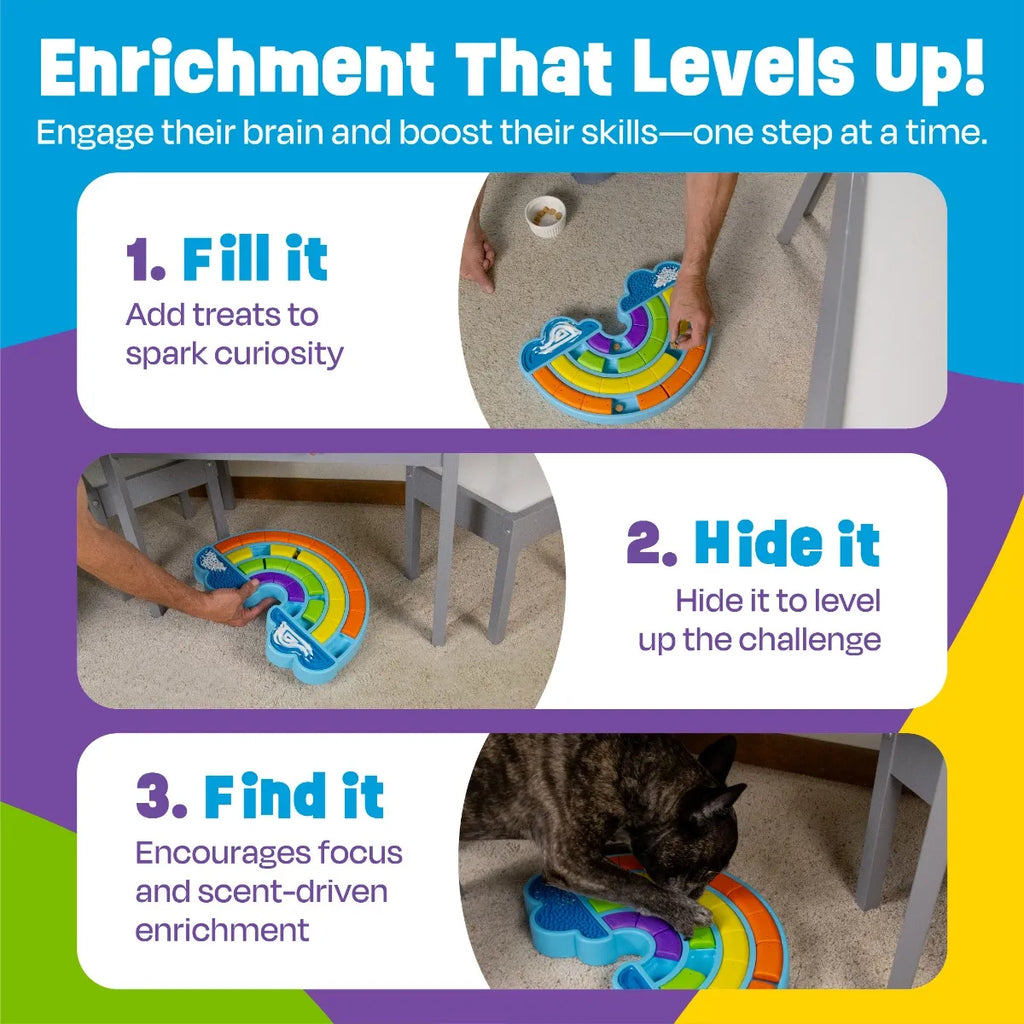 Calming Rainbow dog treat puzzle lick mat Singapore - anxiety relief by Brightkins - colour options