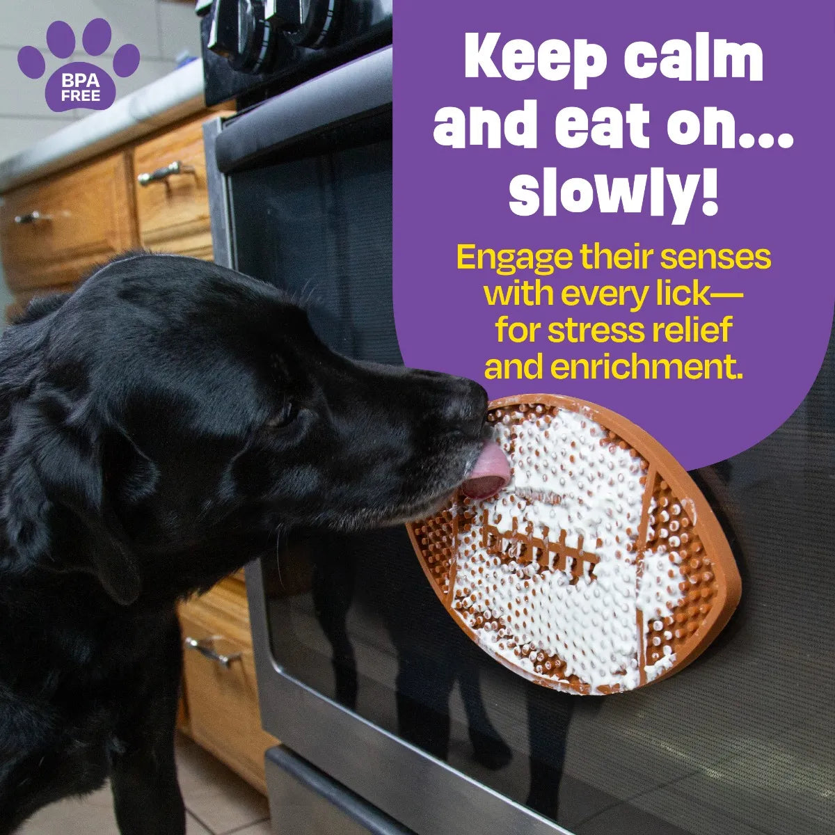 Football lick mat slow feeder enrichment mat for dogs Singapore by Brightkins - side view