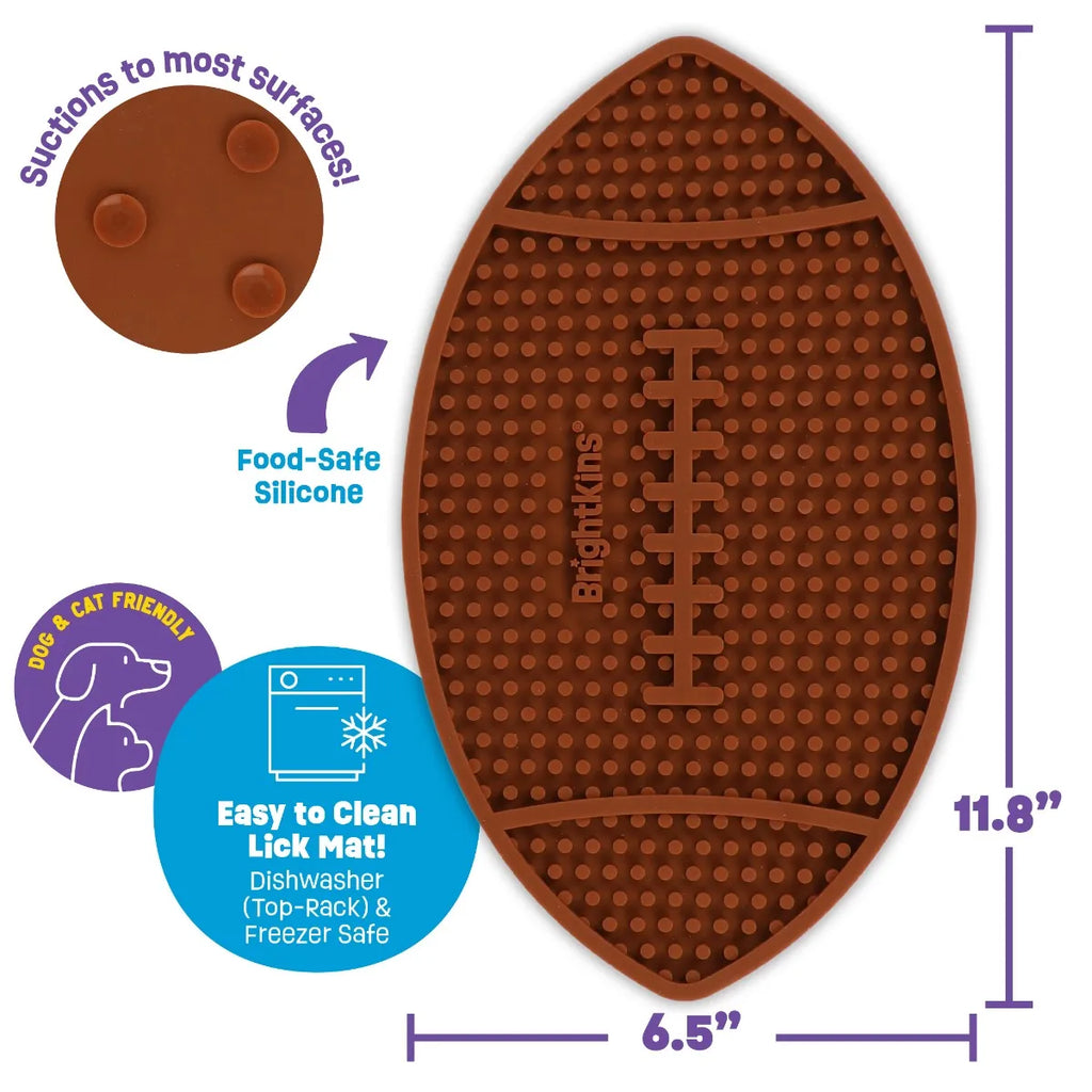 Football lick mat slow feeder enrichment mat for dogs Singapore by Brightkins - detail view