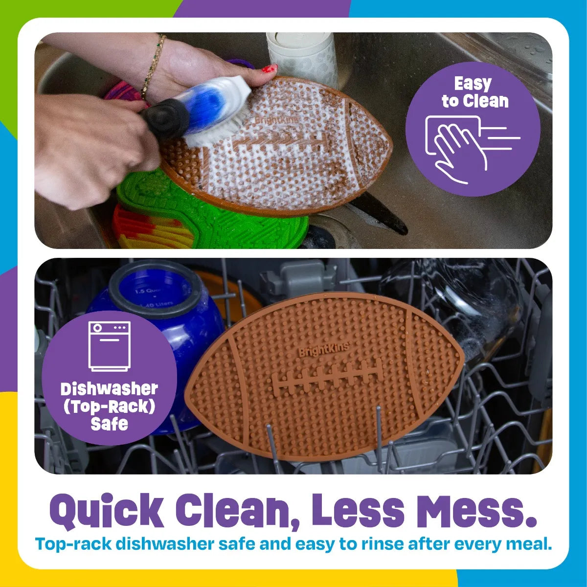 Football lick mat slow feeder enrichment mat for dogs Singapore by Brightkins - in use