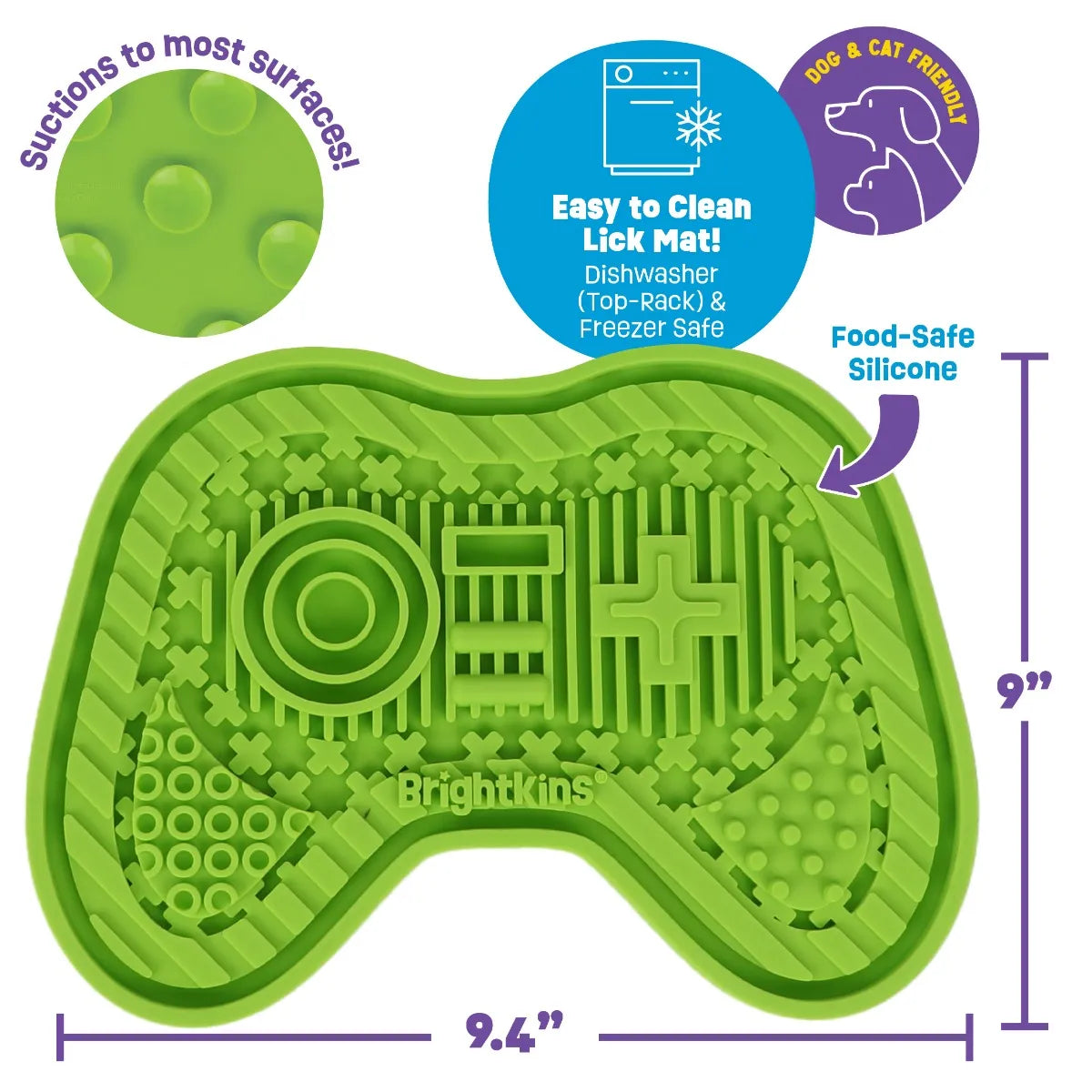 Gamer lick mat slow feeder enrichment mat for dogs Singapore by Brightkins - detail view