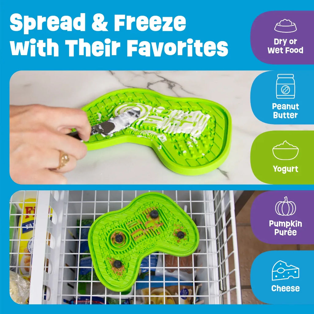 Gamer lick mat slow feeder enrichment mat for dogs Singapore by Brightkins - lifestyle