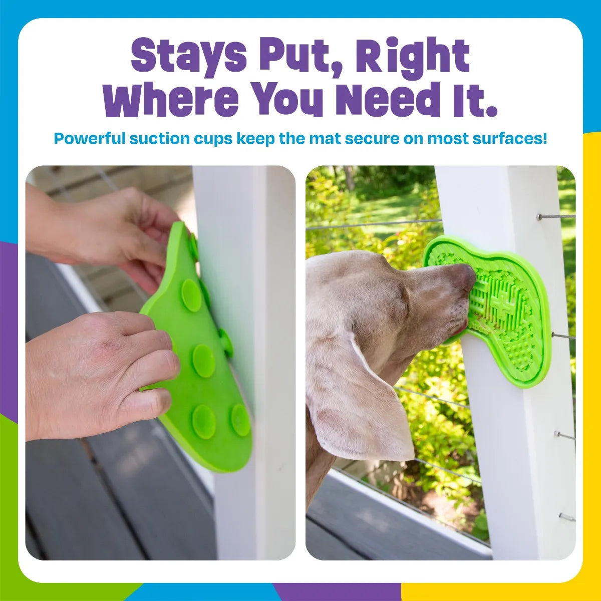 Gamer lick mat slow feeder enrichment mat for dogs Singapore by Brightkins - in use