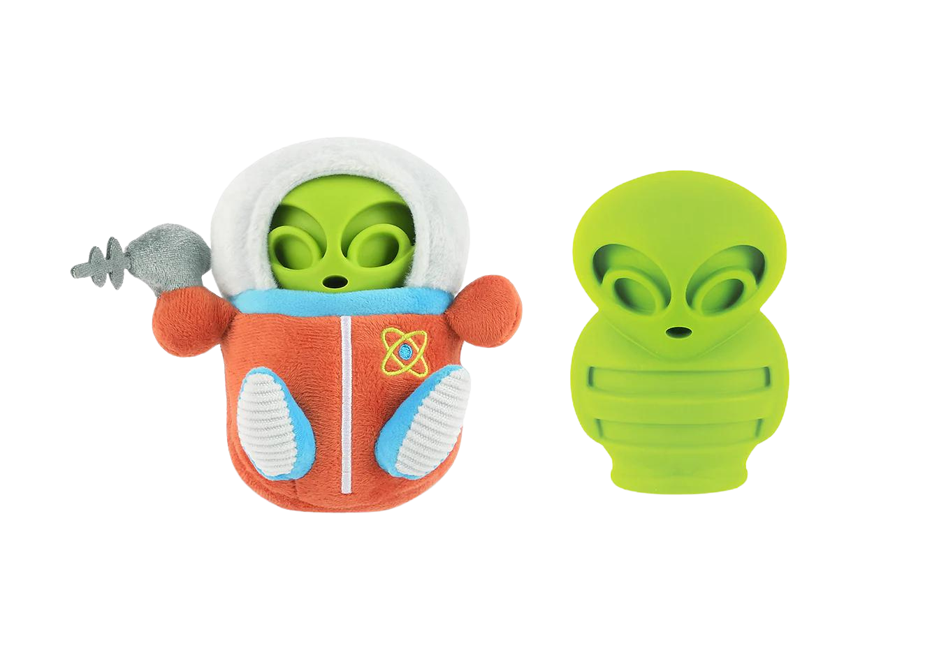 P.L.A.Y. Alien Buddies dog plush toy collection Singapore - space squeaky toys - in use