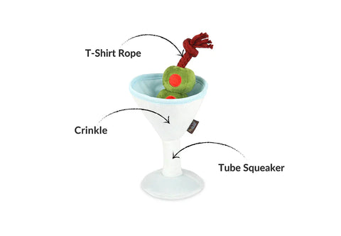 Dog Plush Toy - Barktender - Martini