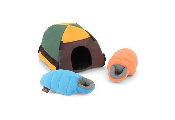 P.L.A.Y. Camp Corbin outdoor adventure dog plush toy collection Singapore - size comparison