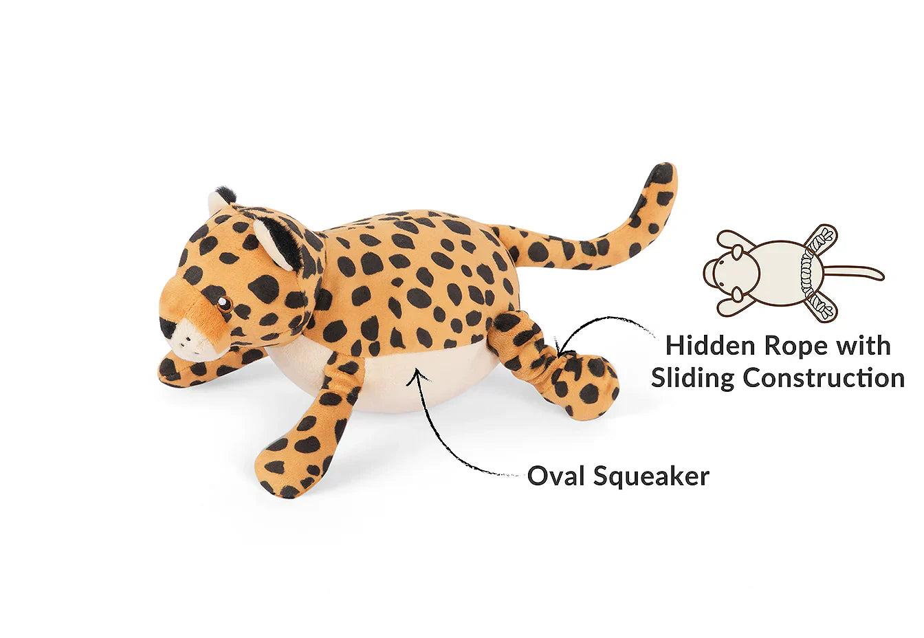 P.L.A.Y. Big Five Leopard dog plush squeaky toy Singapore - detail view