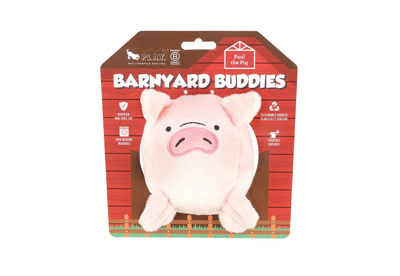 P.L.A.Y. Barnyard Buddies Paul the Pig dog plush toy Singapore - detail view