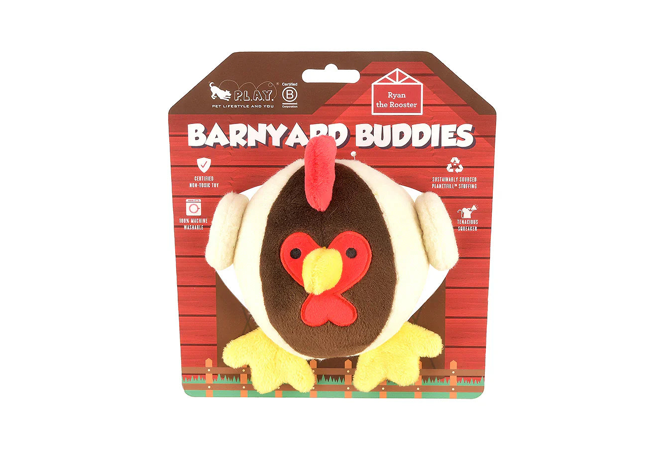 P.L.A.Y. Barnyard Buddies Ryan the Rooster dog plush toy Singapore - packaging