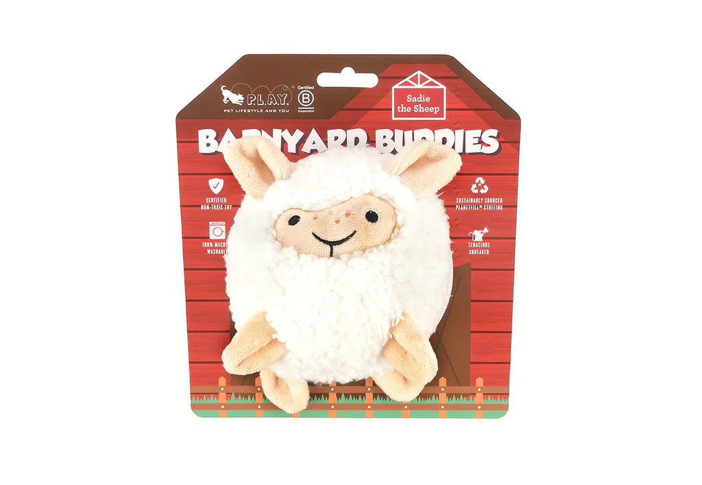 P.L.A.Y. Barnyard Buddies Sadie the Sheep dog plush toy Singapore - detail view