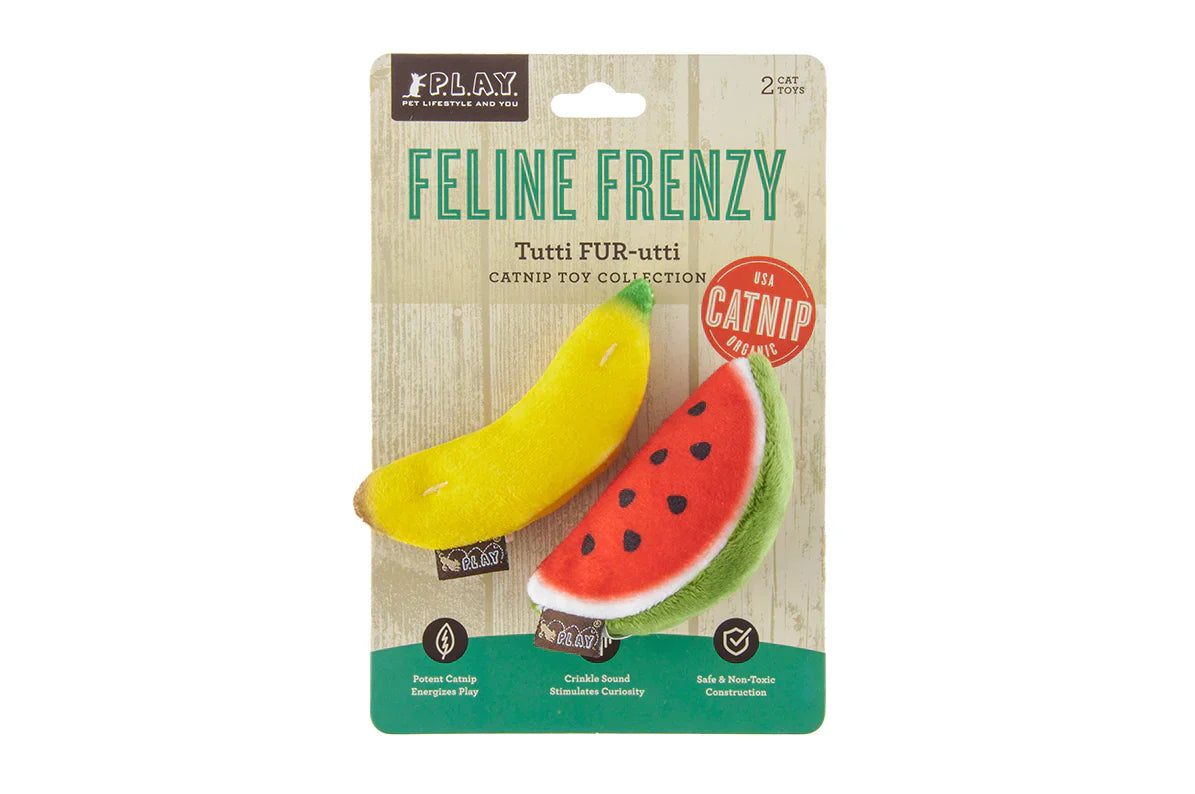 Feline Frenzy Tutti Fur-utti colourful catnip cat toy Singapore - detail view