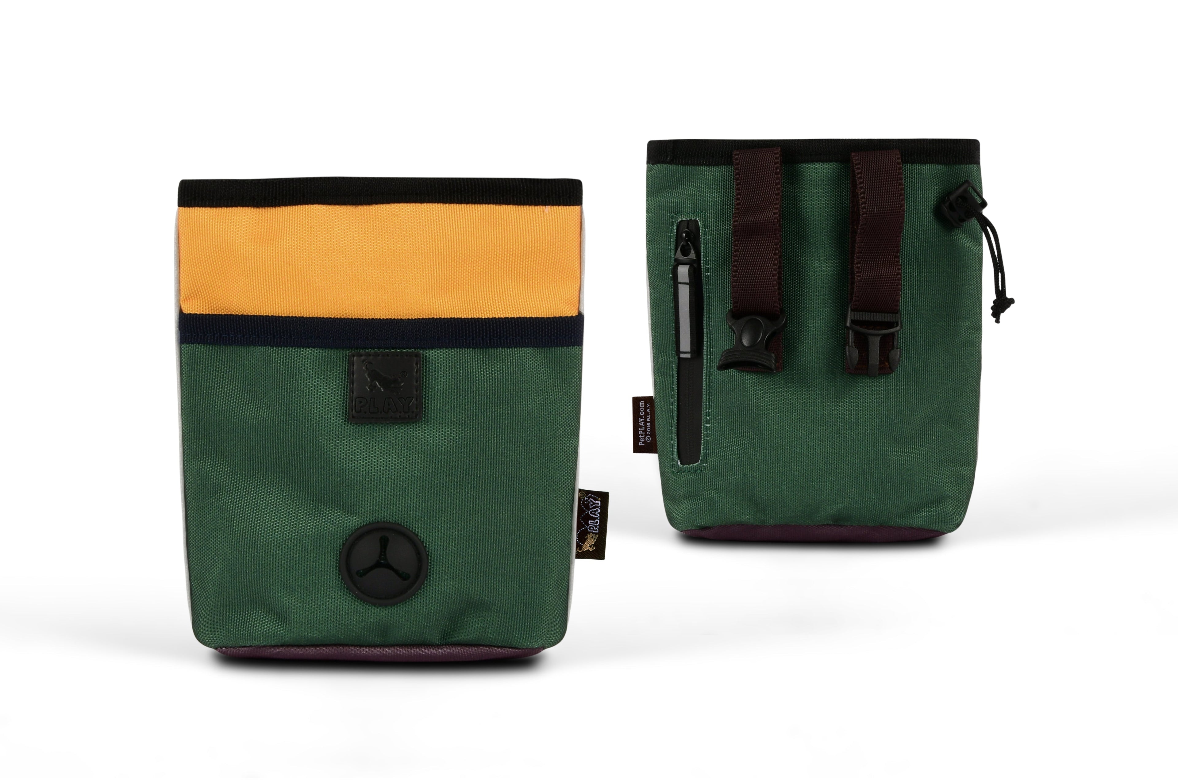 P.L.A.Y. Deluxe dog training treat pouch Singapore - hands-free reward bag - in use