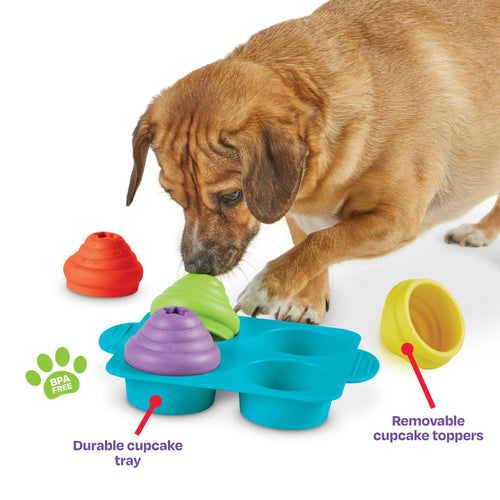 Cupcake Party dog treat puzzle enrichment toy Singapore by Brightkins - side view