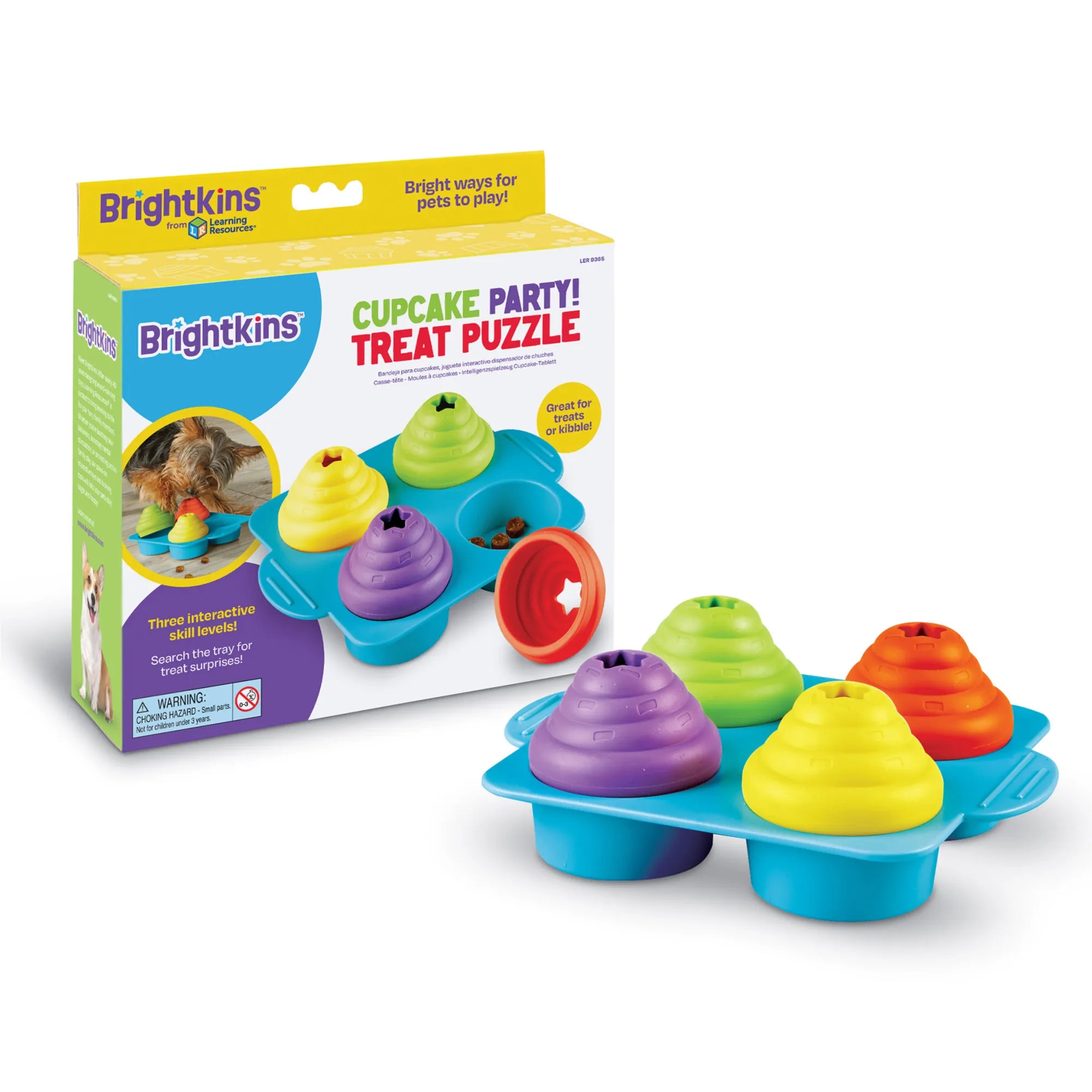 Cupcake Party dog treat puzzle enrichment toy Singapore by Brightkins - in use