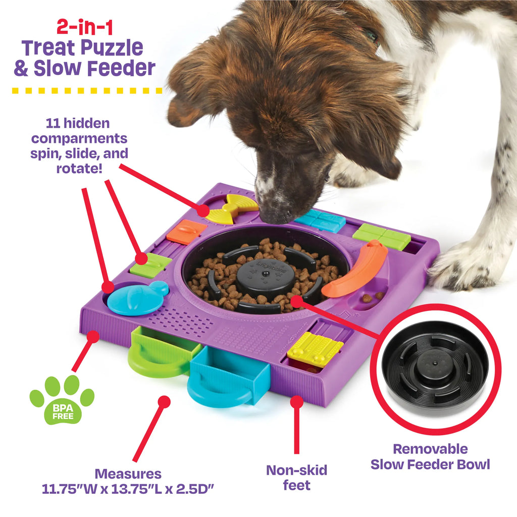 DJ Doggo dog puzzle feeder enrichment toy Singapore by Brightkins - side view