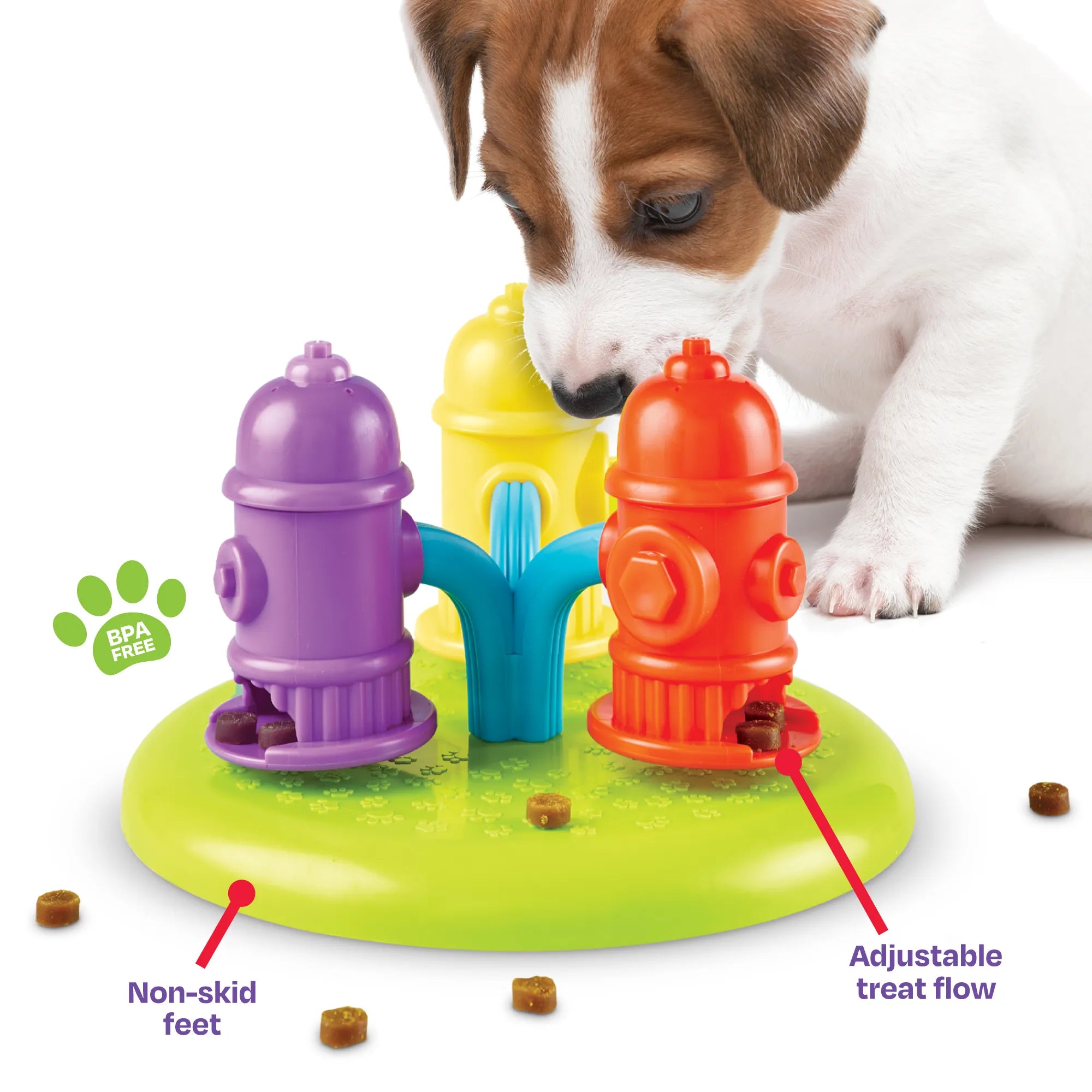 Spinning Hydrants dog treat puzzle enrichment toy Singapore by Brightkins - side view