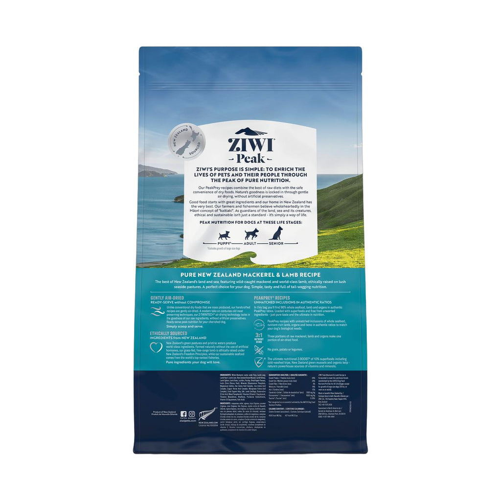 ZIWI Peak ziwi-peak-air-dried-mackerel-lamb-dog (2.5kg-back)