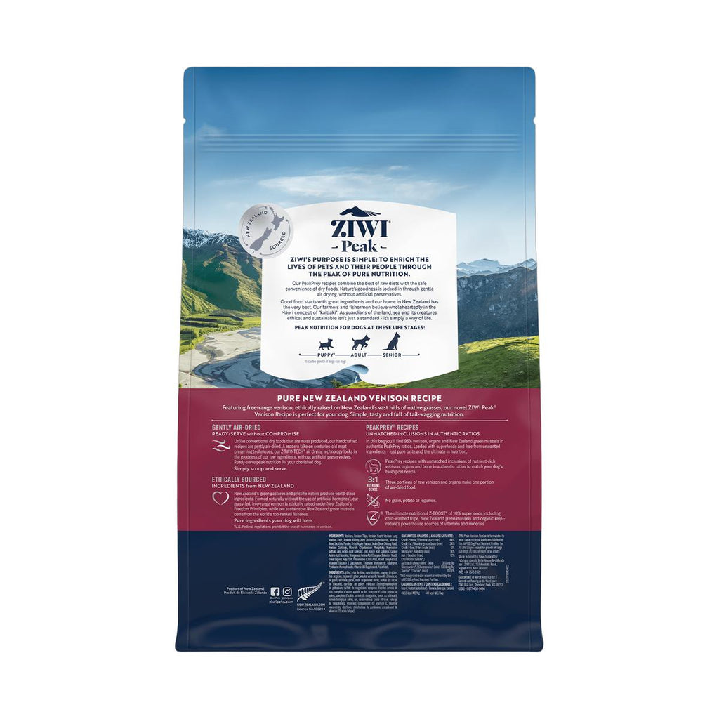 ZIWI Peak ziwi-peak-air-dried-venison-dog (1kg-back)