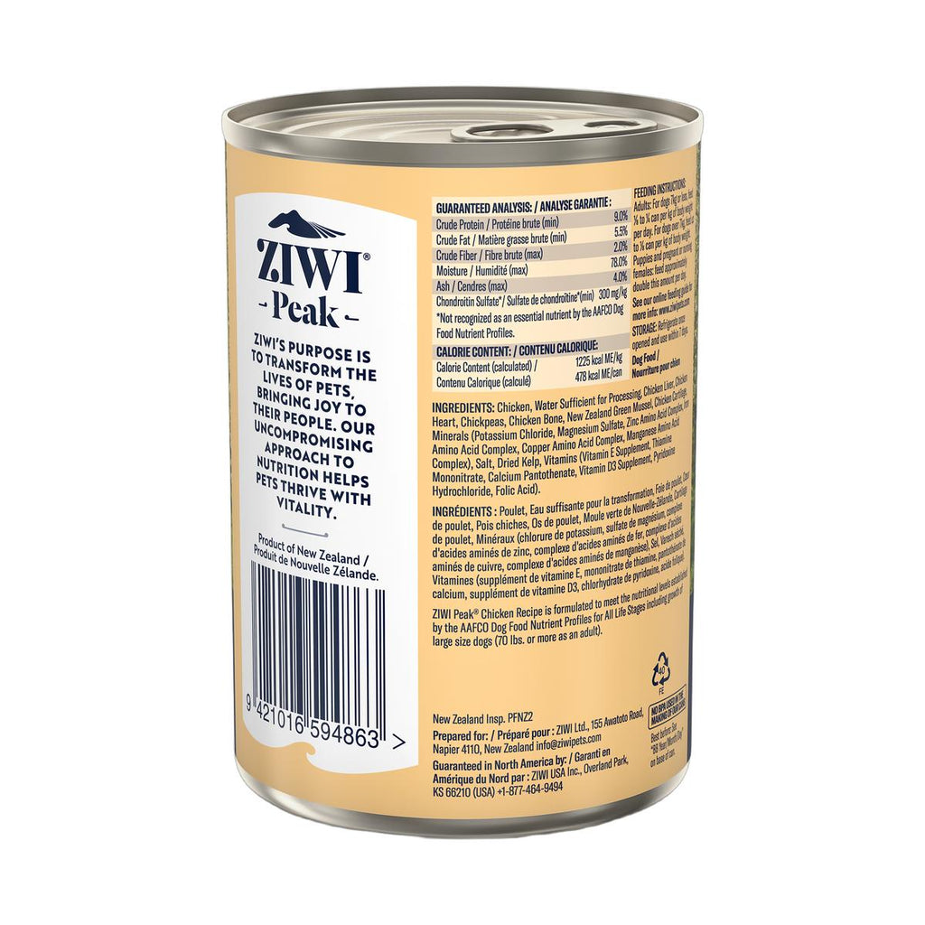 ZIWI Peak Canned Wet Chicken Recipe for Dogs (390g)