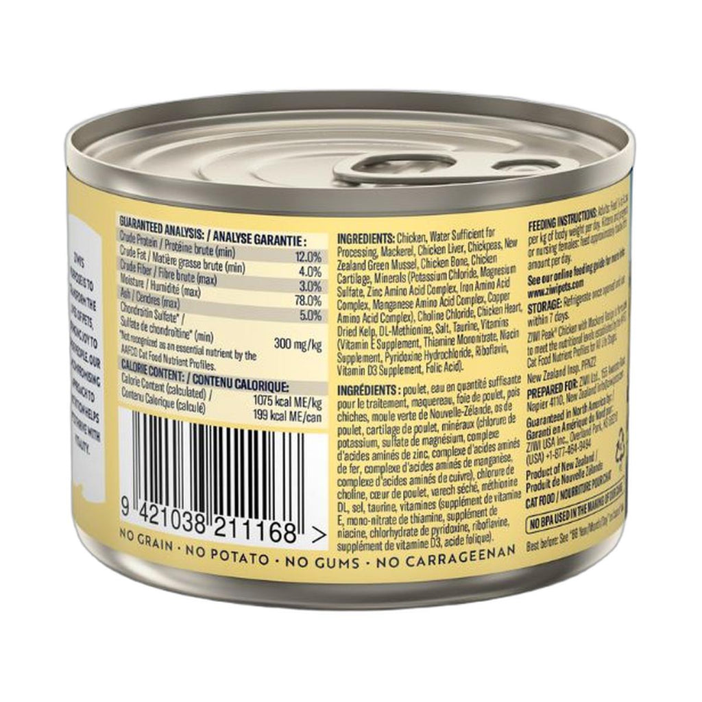 ZIWI Peak Canned Wet Chicken with Mackerel Recipe for Cats (185g)