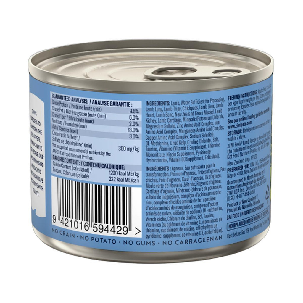 ZIWI Peak Canned Wet Lamb Recipe for Cats (185g)
