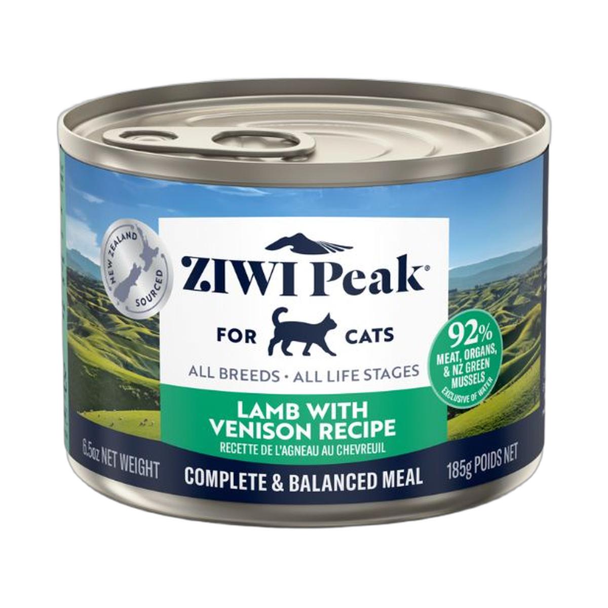 ZIWI Peak Canned Wet Lamb with Venison Recipe for Cats (185g)