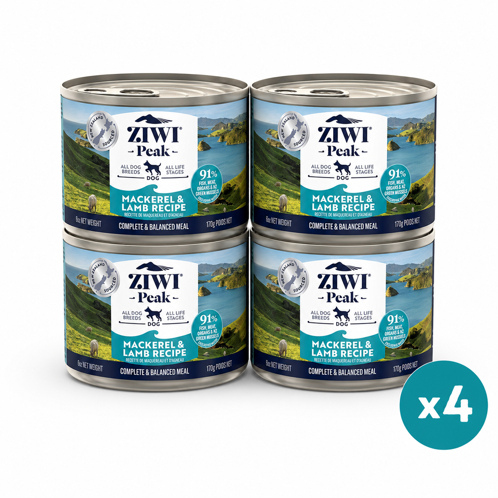 ZIWI Peak Canned Wet Mackerel & Lamb Recipe for Dogs (170g) — Best Before Nov 2027