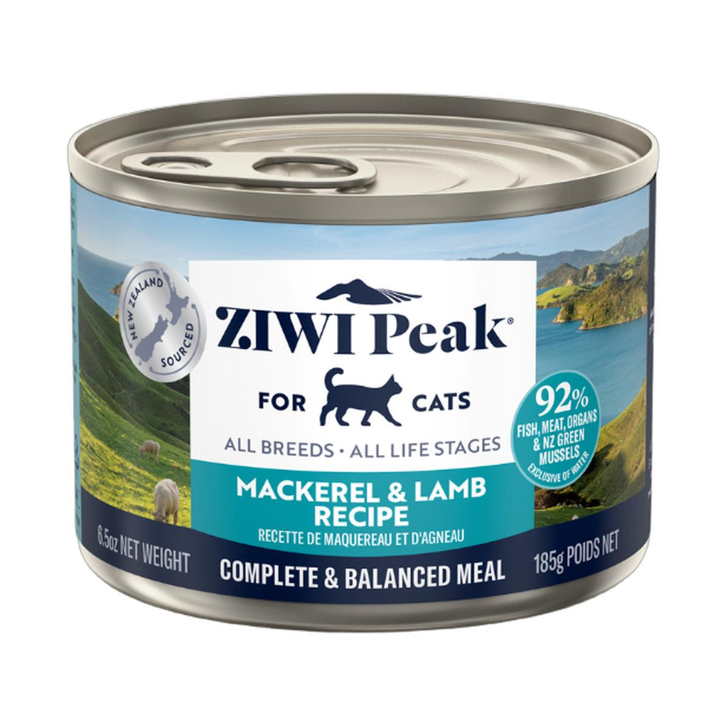 ZIWI Peak Canned Wet Mackerel & Lamb Recipe for Cats (185g)