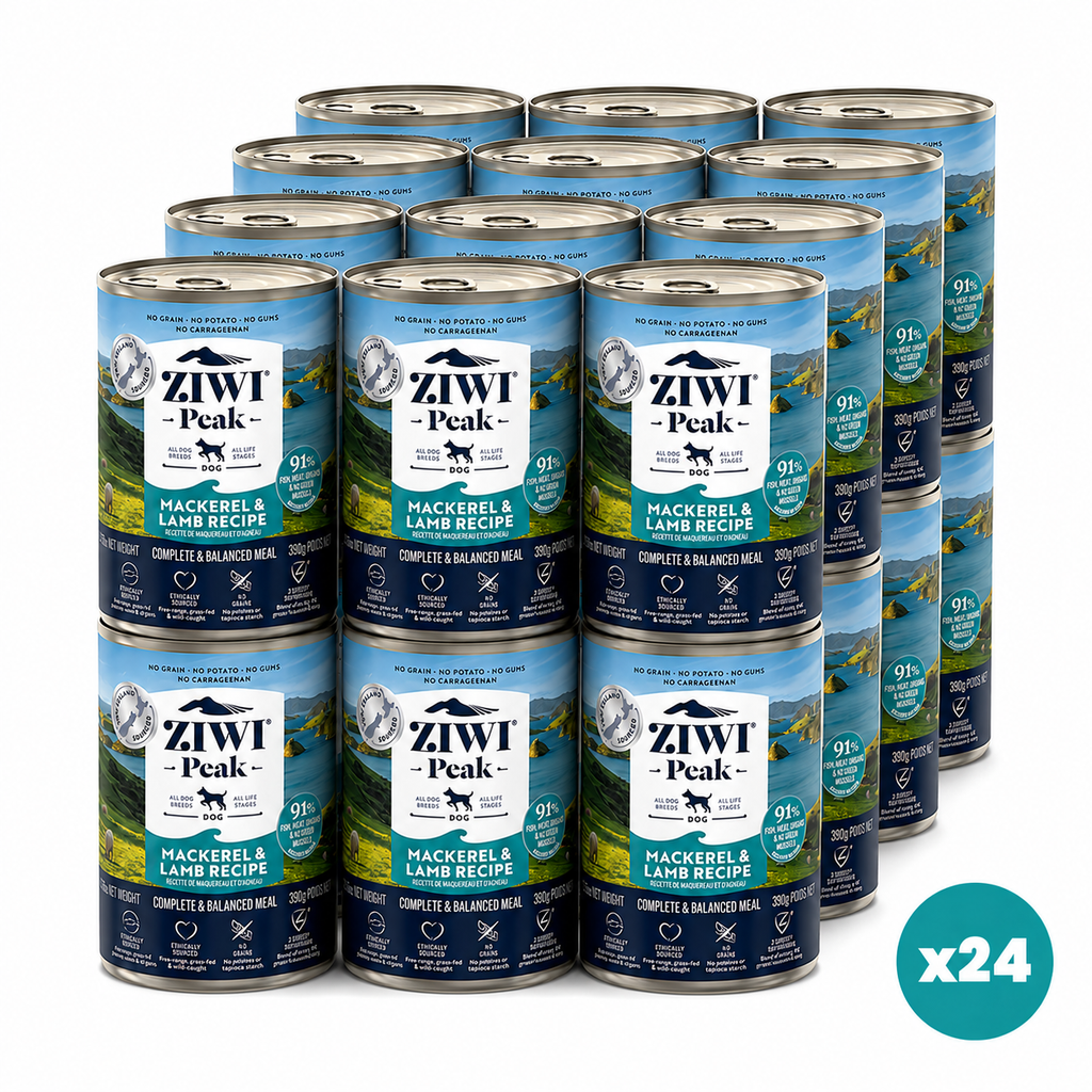 ZIWI Peak Canned Wet Mackerel & Lamb Recipe for Dogs (390g)
