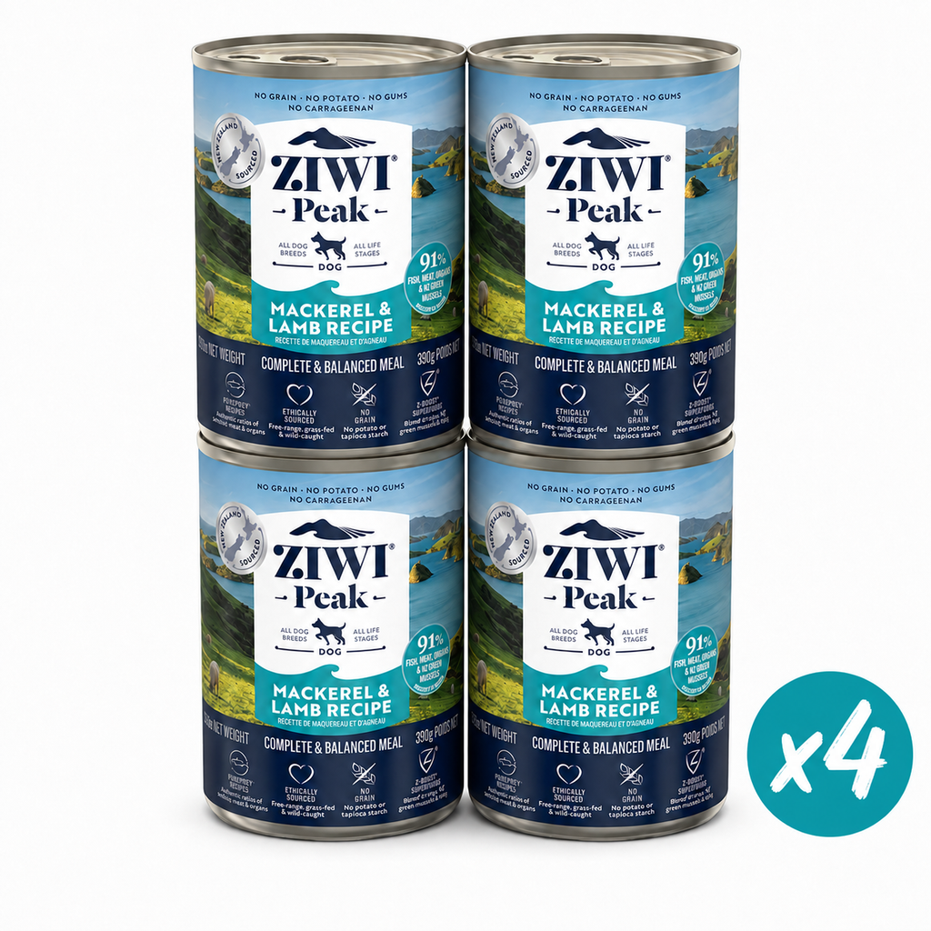 ZIWI Peak Canned Wet Mackerel & Lamb Recipe for Dogs (390g)