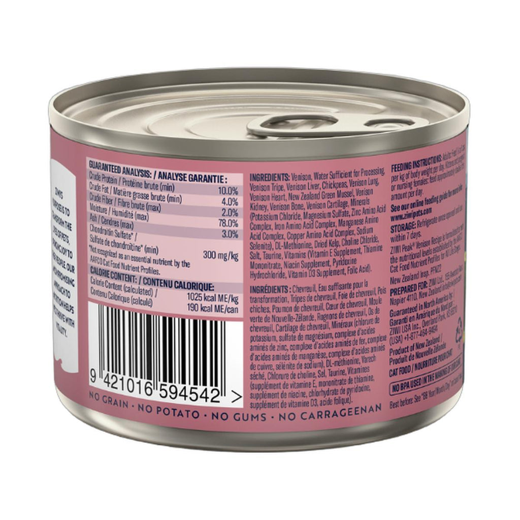 ZIWI Peak Canned Wet Venison Recipe for Cats (185g)